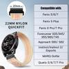 CUZOW Hook Loop Nylon Watch Band Compatible with Fenix 8/ 8 pro 47mm/ 7/ 6/ 6 pro/ 5 /5 Plus, Quickfit 22mm Rugged Bands for Forerunner 965/745/945/Epix Gen 2/Approach s62/Instinct, Pink view 2