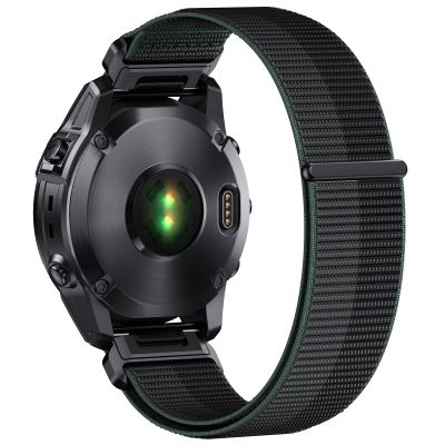 Compatible with Garmin Fenix 8/8 Pro 51mm/Fenix 7X/6X/6X Pro/5X/5X Plus, 26mm Nylon Hook Loop Quick Easy Fit Watch Band Breathable Strap Replacement for Garmin Descent MK1/D2 Delta PX/D2 Charlie