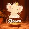 VEELU Child Night Light Panda Personalized Name LED Bedside Lamp Christening Gift for Boy and Girl Birth Baby Room Decoration view 2