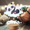 VEELU Child Night Light Panda Personalized Name LED Bedside Lamp Christening Gift for Boy and Girl Birth Baby Room Decoration view 2