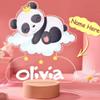 VEELU Child Night Light Panda Personalized Name LED Bedside Lamp Christening Gift for Boy and Girl Birth Baby Room Decoration view 3