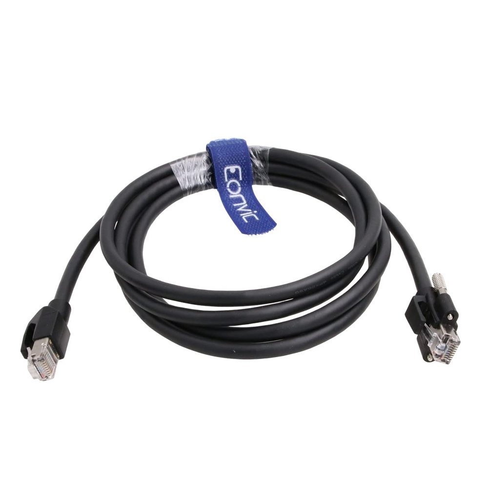 Eonvic Gigabit Ethernet Cable RJ45 Angled with Thumbscrew Locking for Industrial CCD Camera (5M)