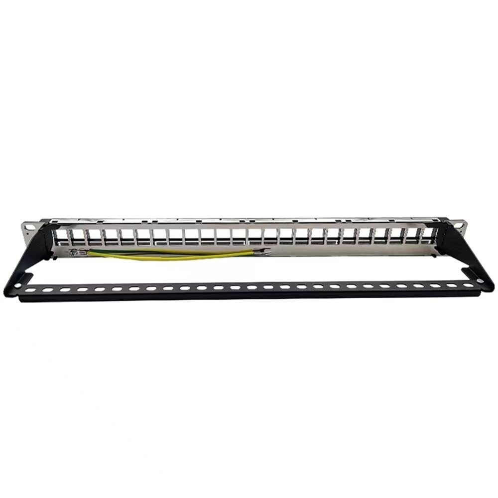 19" Inch RJ45 Shielded Module 24 Port Patch Panel Rack Mount Wall Jack (Color : Empty)