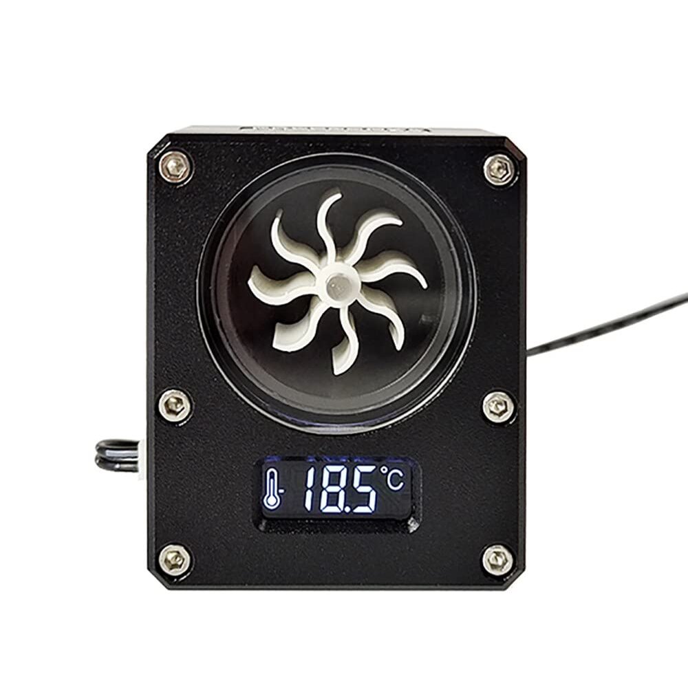 Computer Water Cooling wdxs-t4 Temperature Display Flowmeter VA LCD Screen 0.5 s Frash with Fan Black