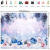 10X6.5ft White Christmas Snow Background Pine Leaves Glittering Snowflakes Christmas Wonderland Background for Xmas Party Wall Decoration Supplies Photo Booth view 3