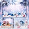 10X6.5ft White Christmas Snow Background Pine Leaves Glittering Snowflakes Christmas Wonderland Background for Xmas Party Wall Decoration Supplies Photo Booth view 4
