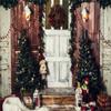 10x10ft Xmas Rustic Barn Vintage Wooden Background Christmas Window Photography Backdrop for Christmas Trees Xmas Gifts Backgrounds view 2