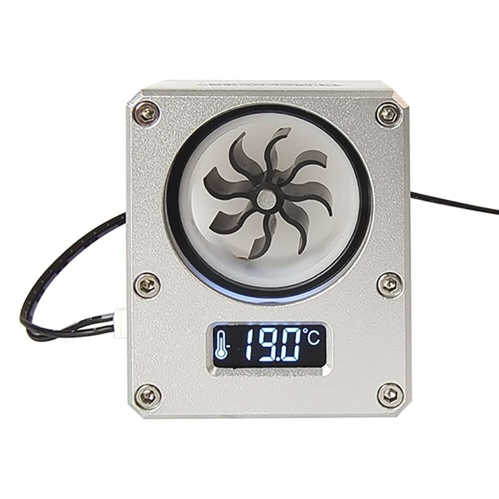 Computer Water Cooling wdxs-t4 Temperature Display Flowmeter VA LCD Screen 0.5 s Frash with Fan Silver