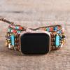 YGLINE Handmade Beaded Boho Watch Bracelet Band Compatible with Apple Watch 38mm-45mm-Crystal Watch Strap for All Series for Women (42-45mm) view 4