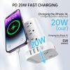 PD 20W USB C Surge Protector, Mini Power Strip Tower Travel 12 AC 4 USB Power Strip with USB Ports 6.5FT Overload Protection for Home Office view 2