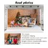 10x10ft Christmas Village Retro Red Brick Wall Background Red Ping an Fruit Christmas Tree Grey Sofa Christmas Backdrops New Year Party Banner Family Holiday Party Supplies view 4