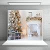 10x10ft White Brick Wall Christmas Fireplace Background Christmas Trees Xmas Gifts Backgrounds for Photography Family Party Photo Background New Year Party Decoration Backdrops view 1
