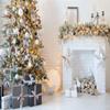 10x10ft White Brick Wall Christmas Fireplace Background Christmas Trees Xmas Gifts Backgrounds for Photography Family Party Photo Background New Year Party Decoration Backdrops view 2