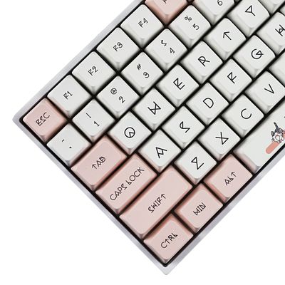 140 Chis Cat MDA Profile Dye Sub Keycaps Ergonomic Thick PBT Keycap Set for TKL GK61 64 68 75 87 96 104 GMMK MX Keyboard