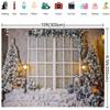 10X6.5ft Christmas Window Photography Backdrop Snow Christmas Tree Street Lamp Background Family Festival Decorations Photo Studio Props Xmas Holiday Photography Backdrops view 3