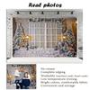 10X6.5ft Christmas Window Photography Backdrop Snow Christmas Tree Street Lamp Background Family Festival Decorations Photo Studio Props Xmas Holiday Photography Backdrops view 4