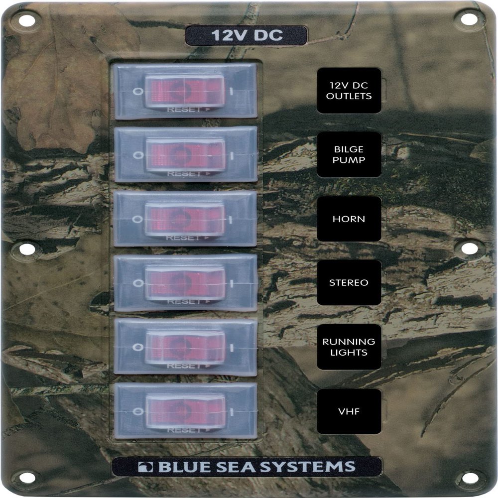 Blue Sea - 4325B-BSS - Panel H2O Res 6pos Camo - (Pack of 1)