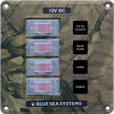 Blue Sea - 4323B-BSS - Panel H2O Res 4pos Camo - (Pack of 1)
