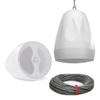 Pure Resonance Audio PD6W 6.5" Weather-Resistant Pendant Speakers with Installation Wire - (2 Speakers, White) view 1