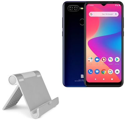 BoxWave Stand and Mount Compatible with BLU G50 Mega (2022) - VersaView Aluminum Stand, Portable, Multi Angle Viewing Sturdy