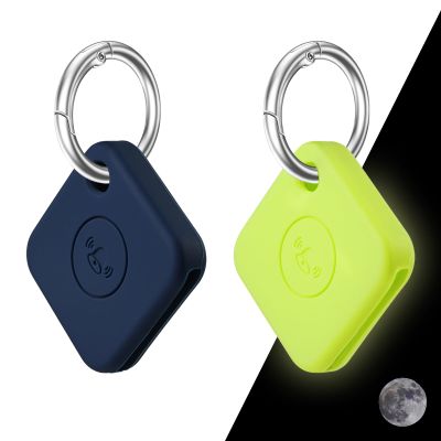 Silicone Case for Tile Mate 2020 & 2018 with Keychain, 2 Pack Anti-Scratch Protective Cover for Tile Tracker (Navy/Fluorescent Green)
