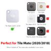 Silicone Case for Tile Mate 2020 & 2018 with Keychain, 2 Pack Anti-Scratch Protective Cover for Tile Tracker (Navy/Fluorescent Green) view 2