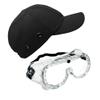Black Baseball Bump Cap & Splash Safety Goggles Bundle view 1