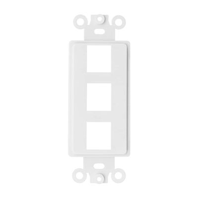 BLKKAP 3 Port, Decora RJ45 Network Keystone Wall Plate Insert, White, 1 Pc(s)