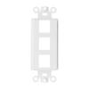 BLKKAP 3 Port, Decora RJ45 Network Keystone Wall Plate Insert, White, 1 Pc(s) view 1