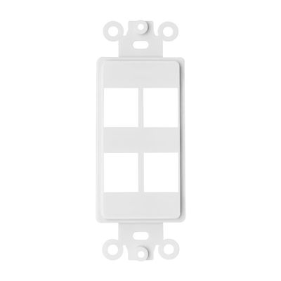 BLKKAP 4 Port, Decora RJ45 Network Keystone Wall Plate Insert, White, 1 Pc(s)