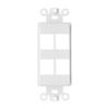 BLKKAP 4 Port, Decora RJ45 Network Keystone Wall Plate Insert, White, 1 Pc(s) view 1