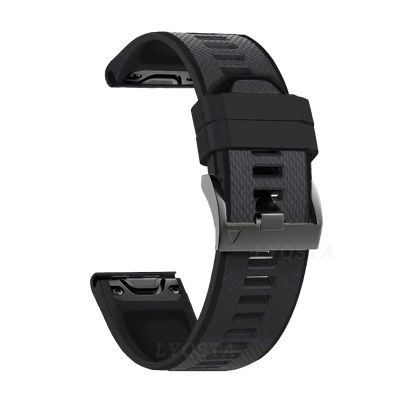 GANYUU 26 22mm Silicone Quick Release Watchband Strap for Garmin Fenix 6X 6 6S Pro 5X 5 Plus 3HR Enduro Smartwatch Easyfit Wrist Strap (Color : K, Size : 22mm)