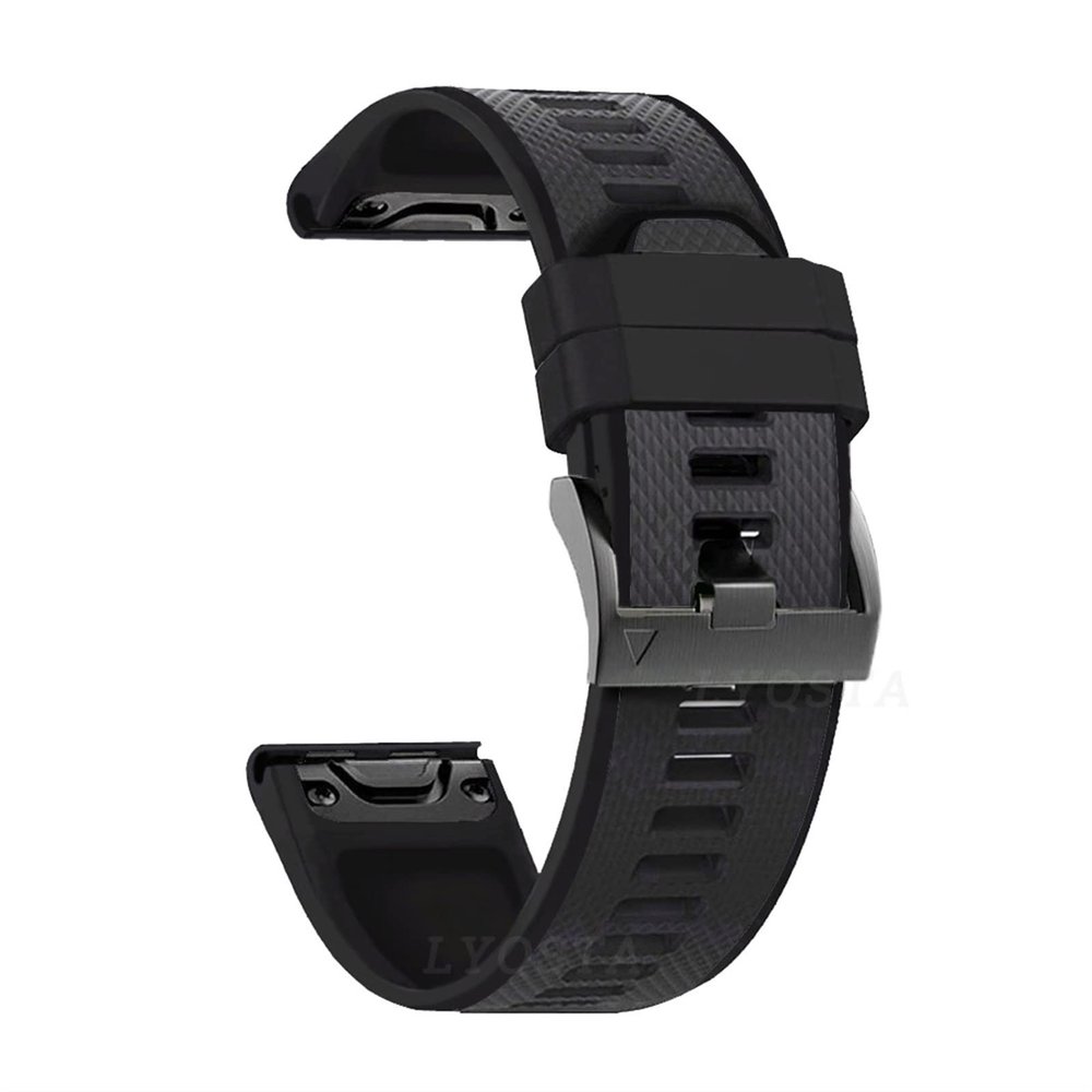 GANYUU 26 22mm Silicone Quick Release Watchband Strap for Garmin Fenix 6X 6 6S Pro 5X 5 Plus 3HR Enduro Smartwatch Easyfit Wrist Strap (Color : K, Size : 22mm)