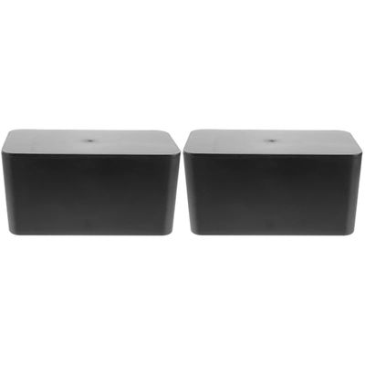 Zerodeko 2pcs Box Plastic Organizer for Desk Black for Hiding Cords Adapters Keeps Your Space Tidy and Safe for Boys and Girls Pets