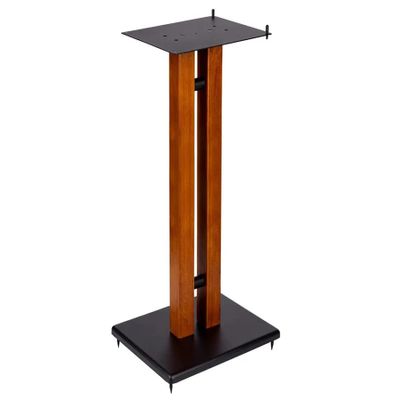 Monolith 28in Cherry Wood Speaker Stand with Adjustable Top Plate, Cherry (Each) Harmon Kardon, Bose, Sony, Polk, KEF, JBL, Klipsch, for Home Theater Speakers in Your Entertainment System