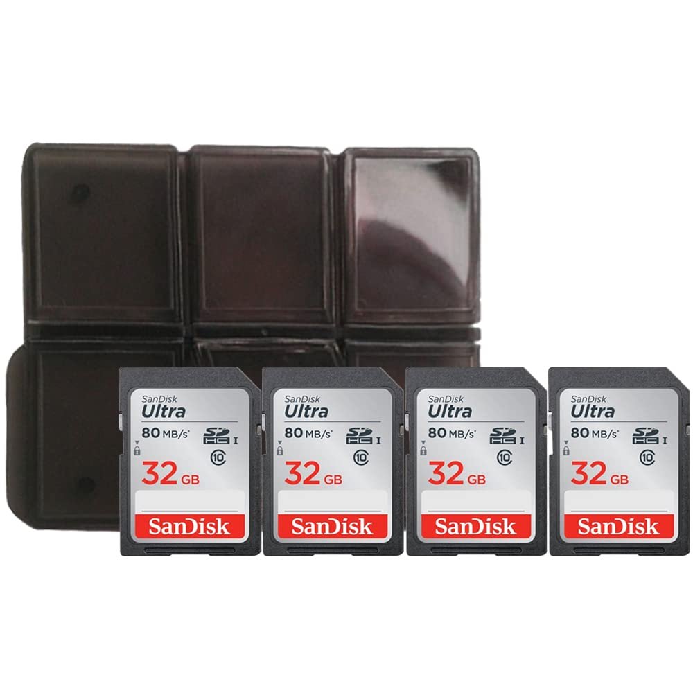 4X 32GB SDHC Ultra 80MB/s + Memory Card Holder