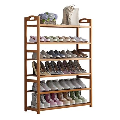 TOMYEUS Shoes Shelf Shoe Rack 6-Layer Floor Shoe Shelf Bedroom Living Room Display Rack Corridor Shoe Organizer Kitchen Tableware Storage Shelf Stackable Shoe Rack