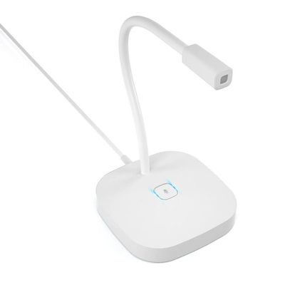 FRAHS USB Computer Microphone, Plug &Play Desktop Omnidirectional Condenser PC Laptop Mic, Mute Button with LED Indicator for Desktop & Laptop (Color : White)