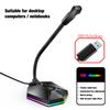 Sxdthy USB Computer Microphone, Goose-Neck Mic Microphone for Computer with RGB Rainbow Light for Online Chatting, Home Studio, Podcasting, Gami view 4