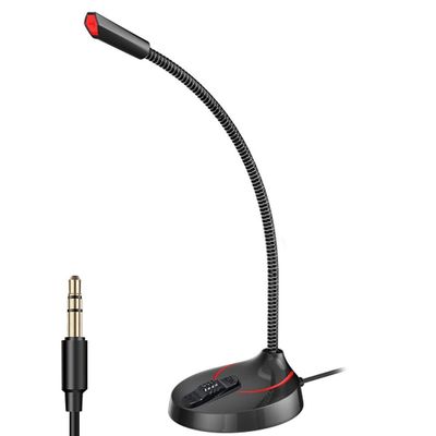 Sxdthy Computer Microphone,USB Desktop Microphone 3.5mm PC Computer Mic Plug & Play for Online Chatting, Home Studio, Podcasting, Gami (Color : Black, Size : 3.5mm)