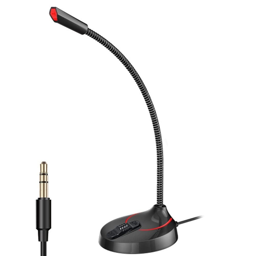 Sxdthy Computer Microphone,USB Desktop Microphone 3.5mm PC Computer Mic Plug & Play for Online Chatting, Home Studio, Podcasting, Gami (Color : Black, Size : 3.5mm)