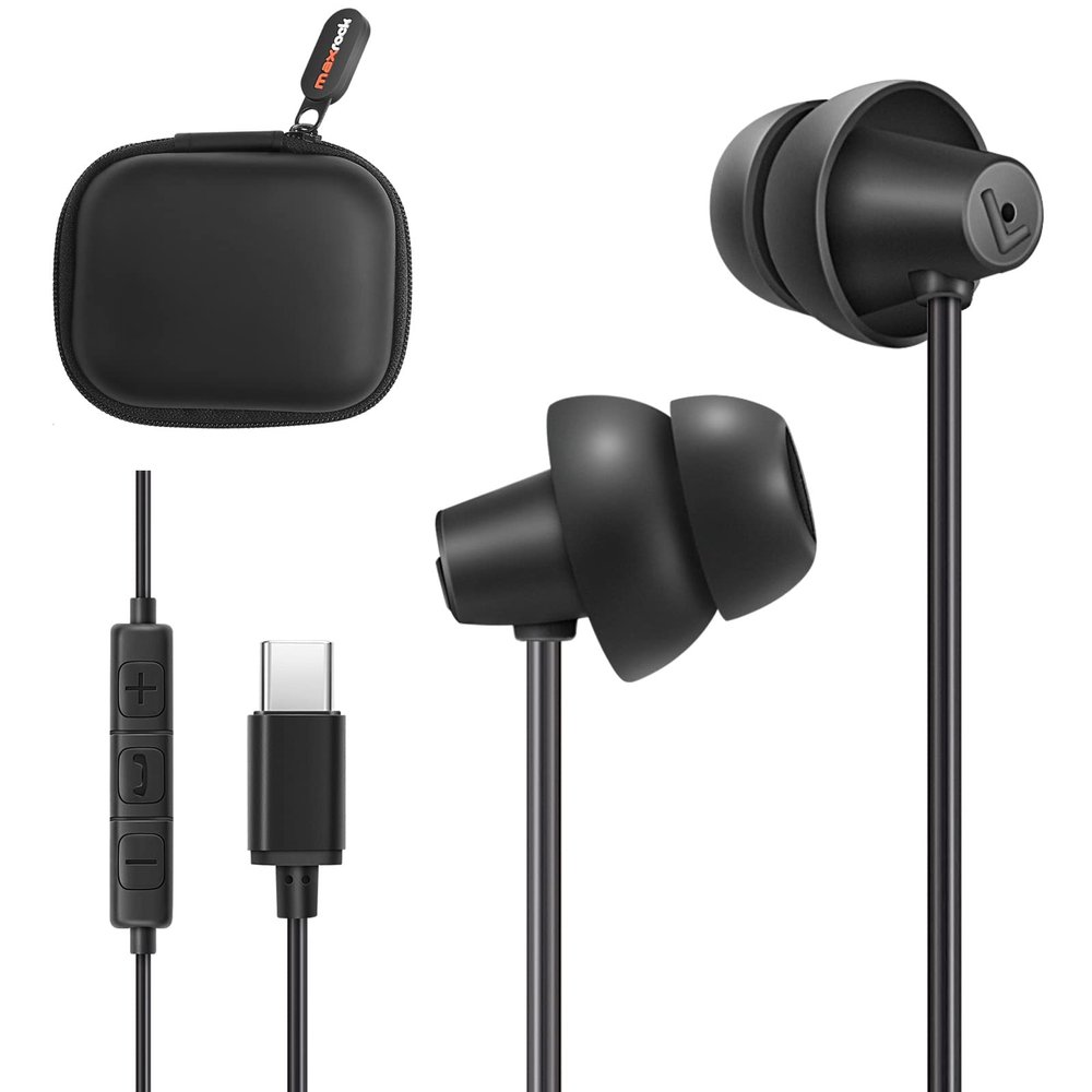 MAXROCK USB C Wired Sleep Headphones for Side Sleepers
