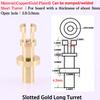 100PCS DIY Turret Lug Project Audio Strip Tag Board Turret Board Terminal Lug for Tube Amplifier DIY Brass Plated Gold Slotted Turret (Slotted Gold Long Turret 100PCS) view 2
