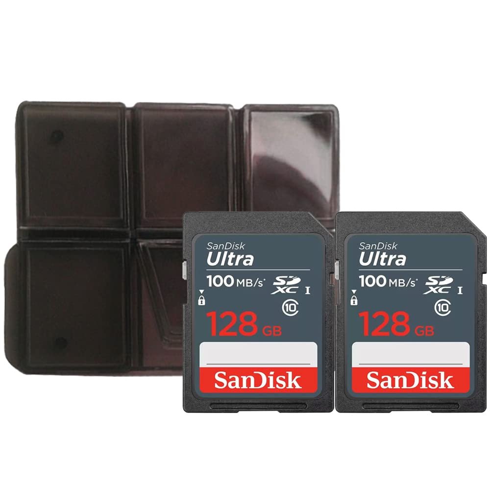 2X Ultra 128 GB SDXC UHS I Memory Card 100 MBs + Memory Card Holder