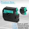 USUPERINK 3 Pack Compatible for Brother P Touch M Tape M-K731 MK731 M731 M-731 12mm 1/2 Inch 0.47'' Green Label Tape for PT-55S PT-65 PT-65SB PT-65SCCP PT-65SL Label Maker Tape Black on Green view 2