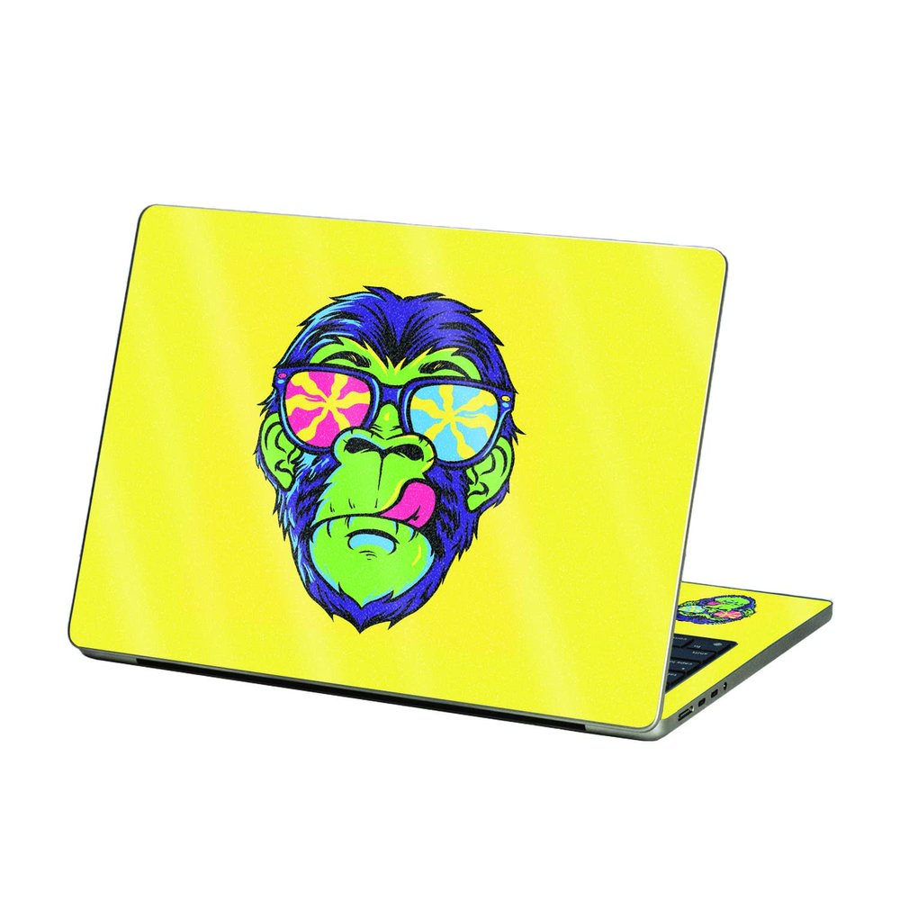 MightySkins Glossy Glitter Skin Compatible with Apple MacBook Air 13.6 M2 (2022) - Hypno Chimp | Protective, Durable High-Gloss Glitter Finish | Easy to Apply and Change Styles | Made in The USA