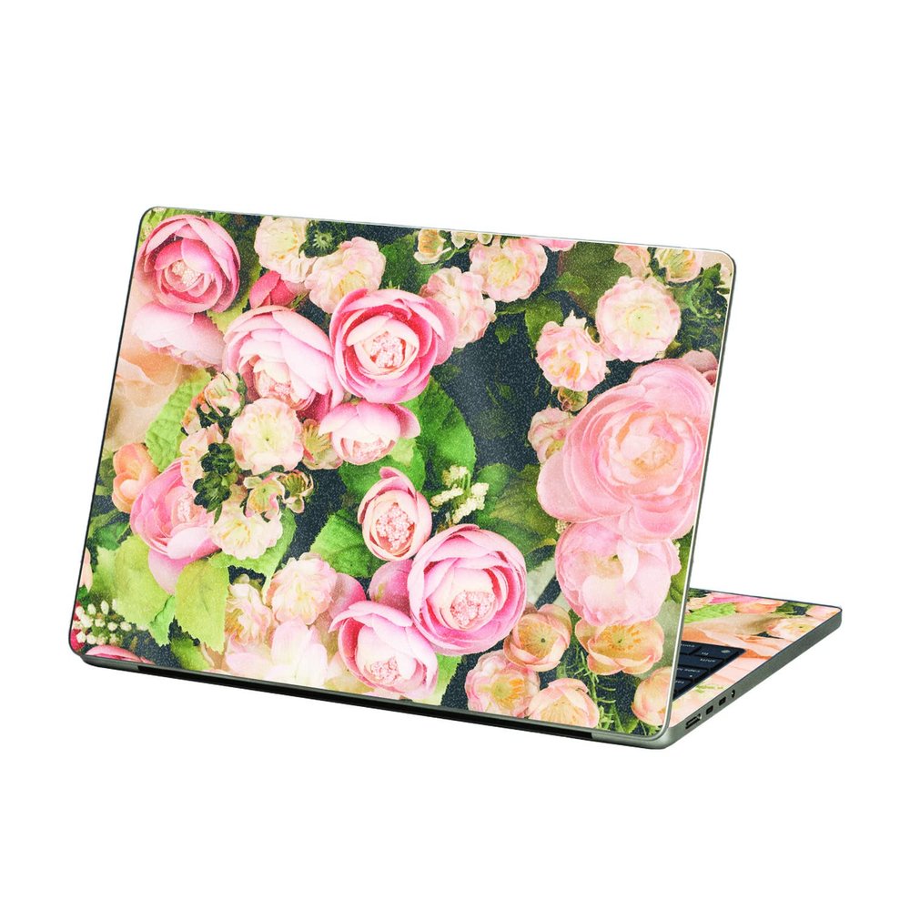 MightySkins Glossy Glitter Skin Compatible with Apple MacBook Air 13.6 M2 (2022) - Faded Roses | Protective, Durable High-Gloss Glitter Finish | Easy to Apply and Change Styles | Made in The USA