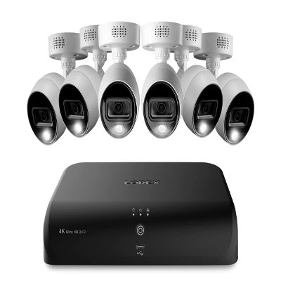 Lorex D4K1AD-86-C883 4K 8-Channel 1TB Wired DVR System with 6X Active Deterrence Bullet Cameras