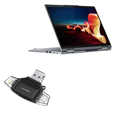 BoxWave Smart Gadget Compatible with Lenovo ThinkPad X1 Yoga (21CD) - AllReader SD Card Reader, microSD Card Reader SD Compact USB - Jet Black