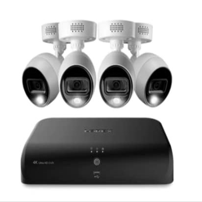 Lorex D4K1AD-84-C883 4K 8-Channel 1TB Wired DVR System with 4X Active Deterrence Bullet Cameras
